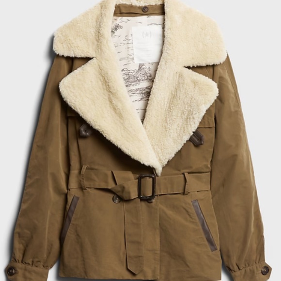 Banana Republic Heritage Sherpa-Collar Jacket in Waterbuck Brown - Picture 2 of 9